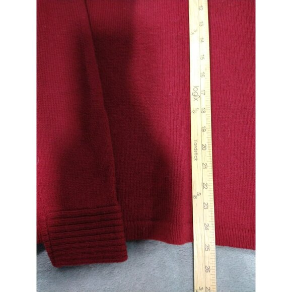 Woolrich Sweater Womens XL Red Ruby Wool Long Sleeve 1/4 Zip Pullover - Picture 3 of 8
